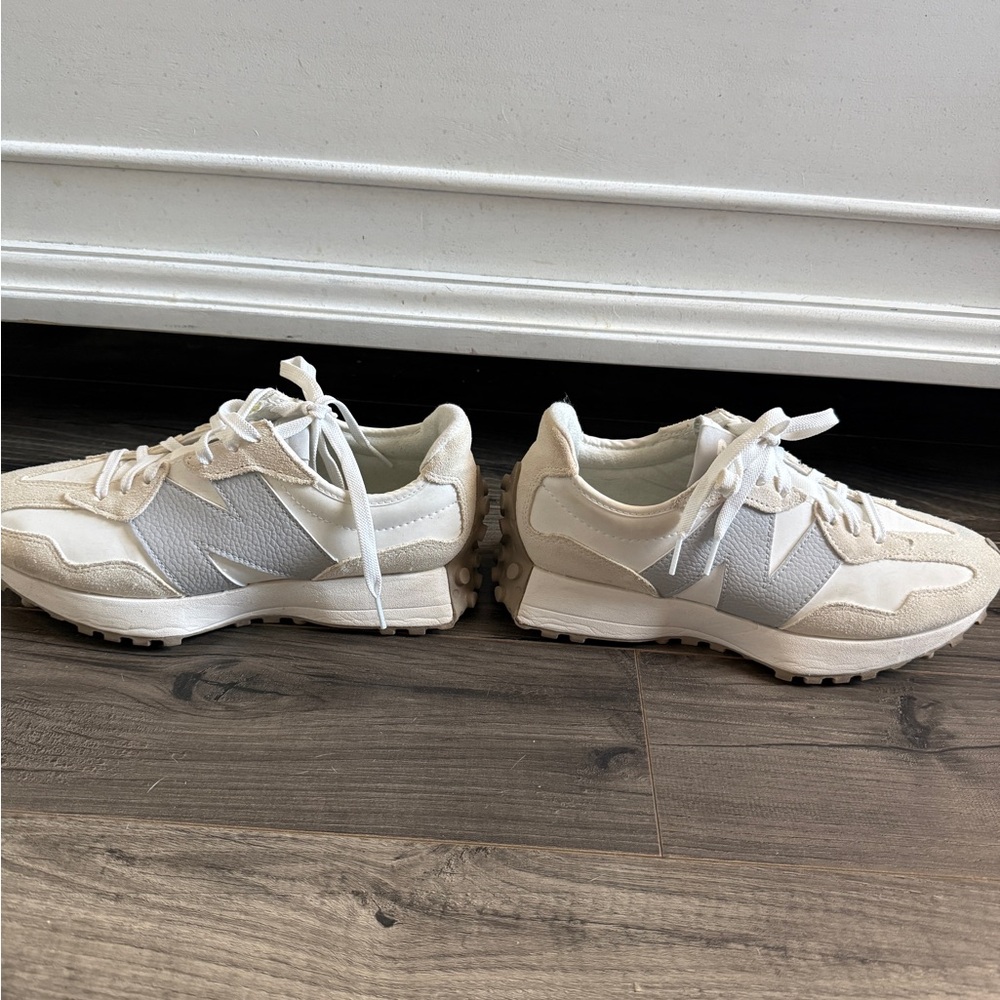 New Balance Women's Cream and Gray Sneakers
